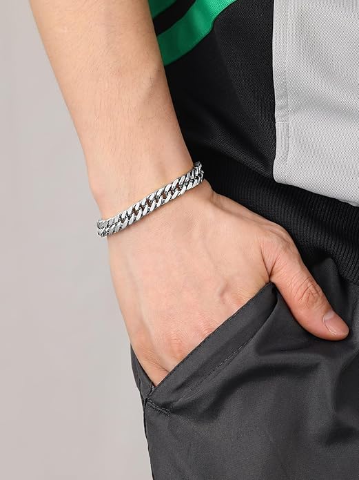 ChainsHouse Stainless Steel Cuban Link Bracelet, 8mm/12mm/17mm Width, 7.5"/8.3"/9", 18K Gold Plated Chain Wrist Bracelets for Men Women, Send Gift Box