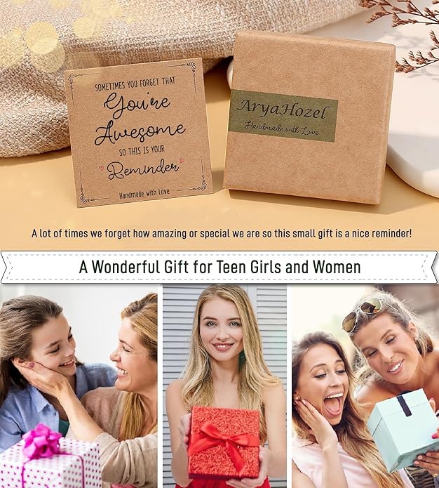 Tiny Gemstone Beaded Bracelets for Women Teen Girls, You are Awesome Jewelry Gifts for Women, Friends, Sister, Mom, Daughter...