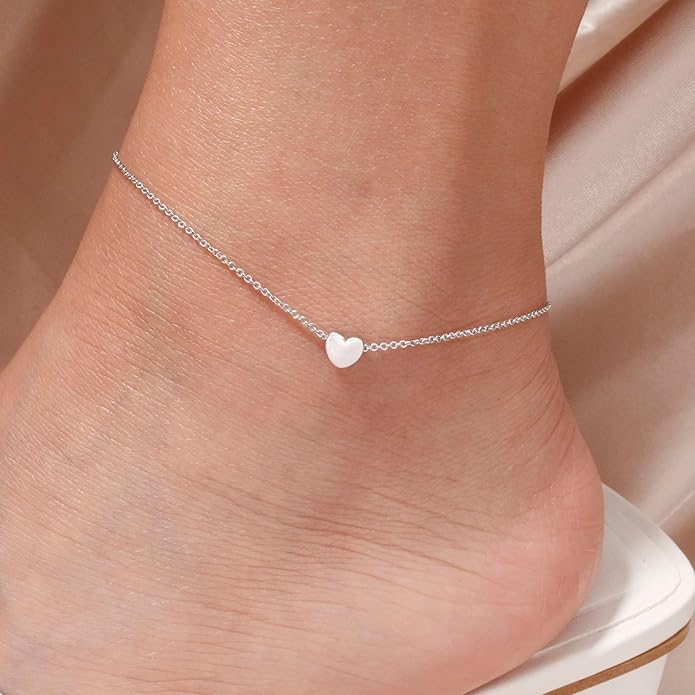 Starain 12Pcs Summer Beach Anklets for Women Waterproof Gold Silver Chain Ankle Bracelets Cute Women's Foot Anklet Set 7.9-10.5 inch Adjustable