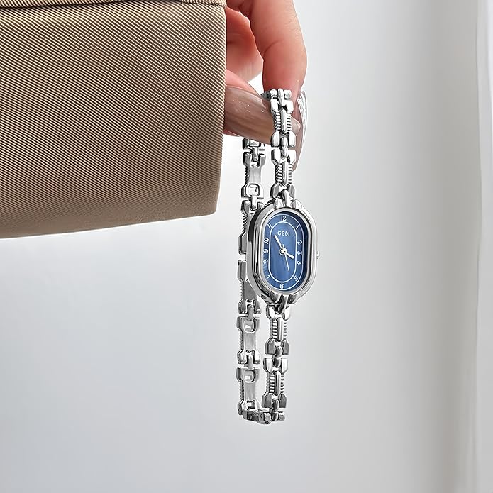 Women's Vintage Oval Watches Luxury Minimalism Bracelet Small Gold Tone Watch Ladies Analog Waterproof Watch Fashion Bangle Bracelet Dress Watch with Stainless Steel Band