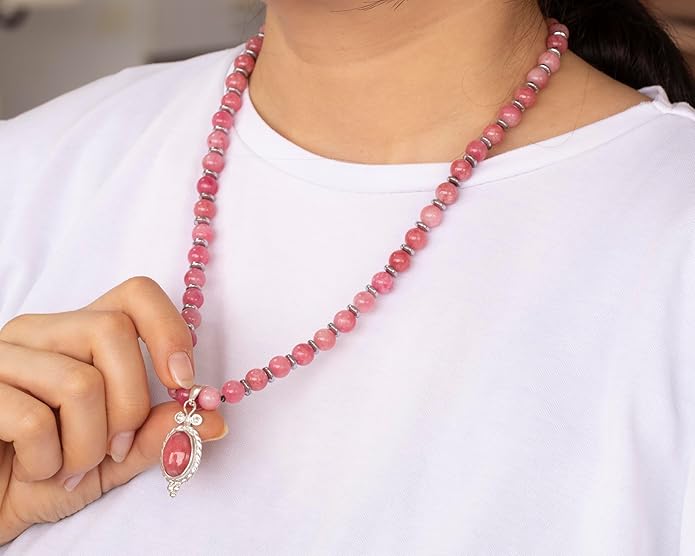 Natural Carnelian Agate Silver Pendant, Genuine Black Onyx Beaded Necklace, Gemstone Strong Necklace, 18x13 Cabachon, Fashion Dainty Jewelry, Healing Crystal Chakra Necklace, Minimalist Necklace