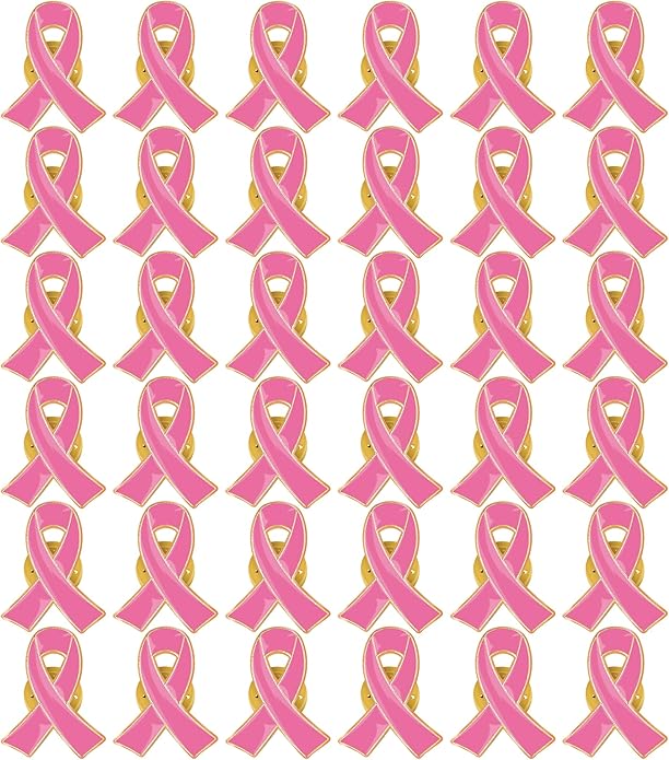 Breast Cancer Awareness Accessories, Breast Cancer Awareness Pins, Breast Cancer Pink Ribbon Metal Lapel Pins Official Hope Ribbon Enamel Brooch Bulk for Survivor Charity Event Marathon Supply