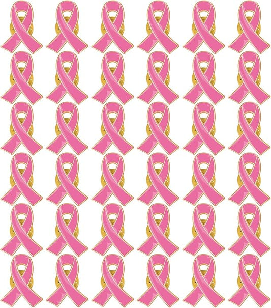Breast Cancer Awareness Accessories, Breast Cancer Awareness Pins, Breast Cancer Pink Ribbon Metal Lapel Pins Official Hope Ribbon Enamel Brooch Bulk for Survivor Charity Event Marathon Supply