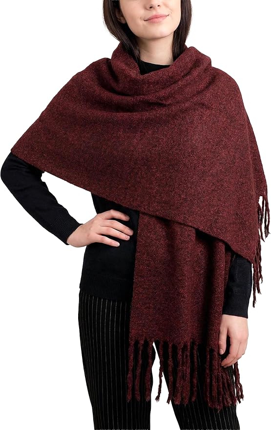 Achillea Warm Cashmere-Feel Winter Scarf – Thick Pashmina Shawl Wrap for Cold Weather