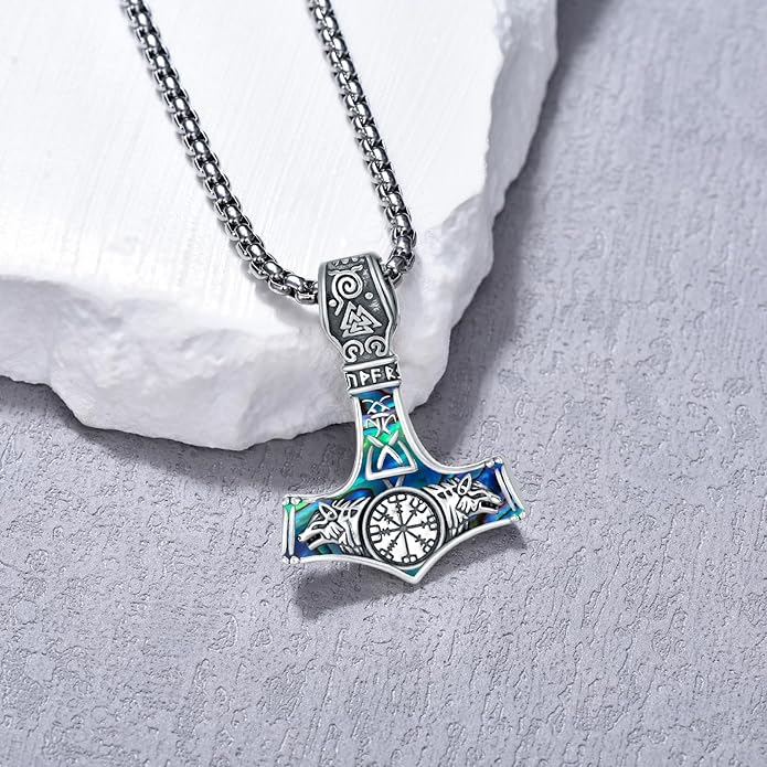 KoyeKei Viking Necklace for Men 925 Sterling Silver Viking Norse Pagan Jewelry Gifts for Women