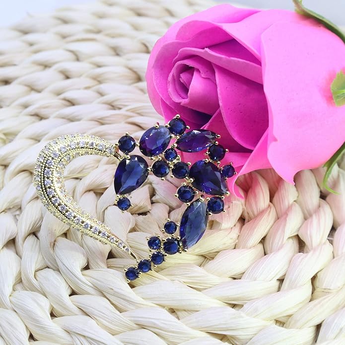 Brooch Pins for Women Girls Fashion Flower Crystal Rhinestone Pearl Jewelry