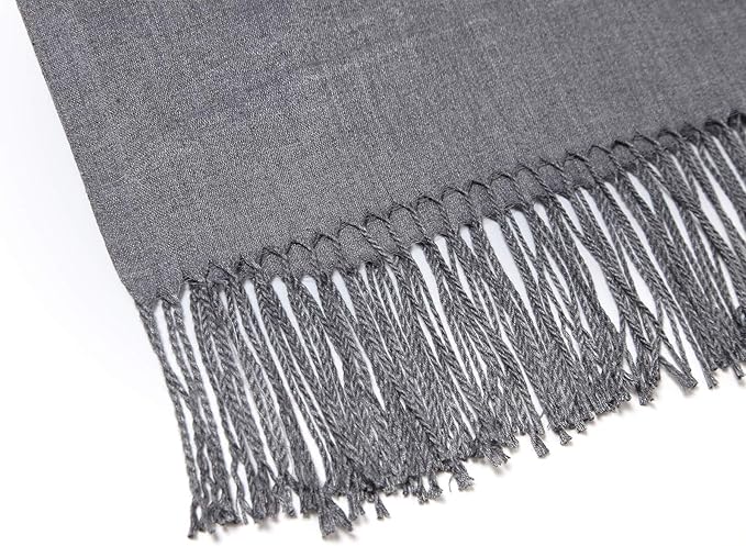 Cindy & Wendy Pashmina Shawls and Wraps Large Scarfs for Women Wedding Party Bridal Long Fashion Solid Shawl Wrap Fringes