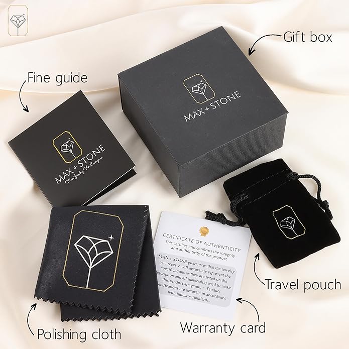 14k Gold 6MM Cushion Cut Stud Gemstone Earrings | Hypoallergenic Solitaire Gemstone Studs with 14K Gold Backs | Lightweight Birthstone Earrings with Gift Box by MAX + STONE