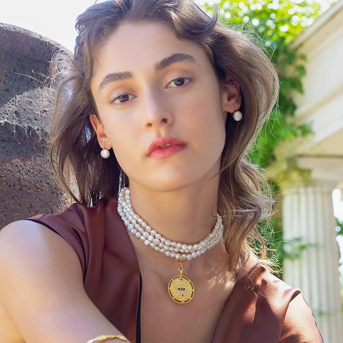 Handpicked White Pearl Earrings 18k Gold Plated Leverback Dangle Stud Pearl Earrings Jewelry for Women