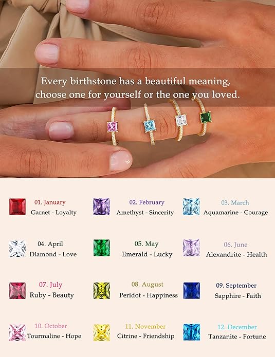 SOLEVAN Birthstone Gold Rings for Women Non Tarnish 14K Gold Plated Stackable Cubic Zirconia Thumb Rings Dainty Cute Emerald Eternity Band Pinky Ring Engagement Wedding Promise Rings Jewelry Gifts