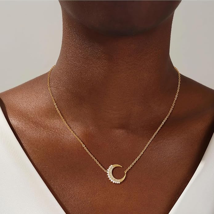 CHESKY Layered Necklaces for Women Trendy, Dainty 14k Gold Plated Pendant Necklace Layering Necklace for Women Non Tarnish Hypoallergenic Sun Gold Necklace Stack Gold Jewelry for Women Gifts