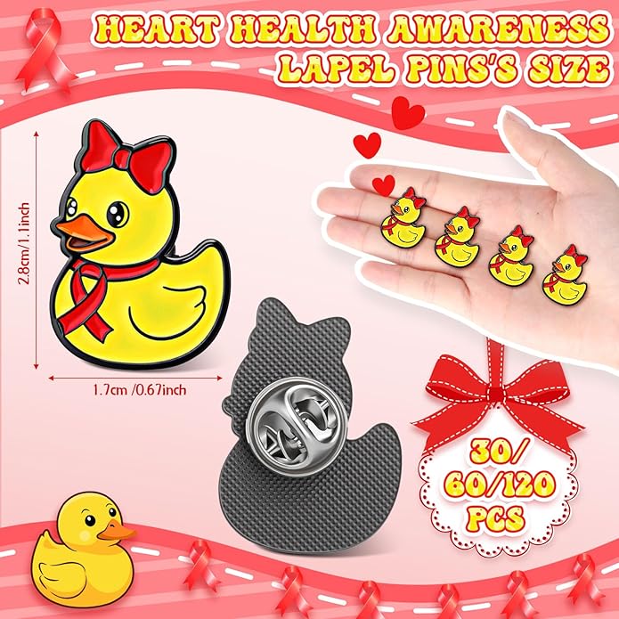 Tondiamo Red Ribbon Pins Bulk Heart Awareness Lapel Pins Heart Disease Brooches Hiv Aids Awareness Brooches for Doctors Charity Fundraising Red Ribbon Week Supplies