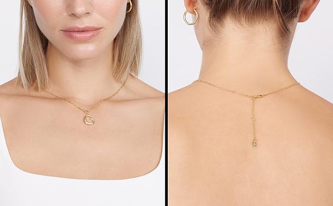 Jewelry Atelier Gold Filled Pendant Necklace Collection - 14K Yellow Gold Filled Pendant Necklace with Solid Clip Chain for Women (Different Sizes and Styles with Extension/Adjustable Chain)