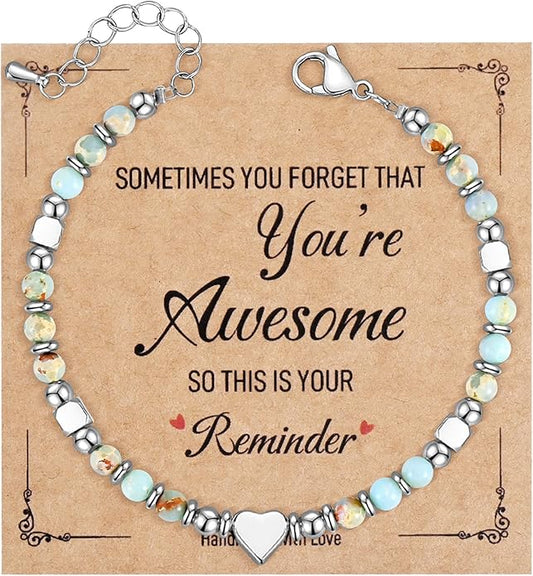 VIBILIA Cross Beaded Bracelets for Women, Inspirational Natural Heart Religious Bracelets for Women, Birthday Christian Gifts for Women on Thanksgiving Christmas Gifts