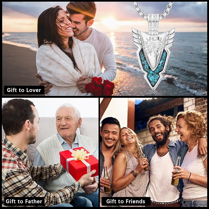 KoyeKei Viking Necklace for Men 925 Sterling Silver Viking Norse Pagan Jewelry Gifts for Women