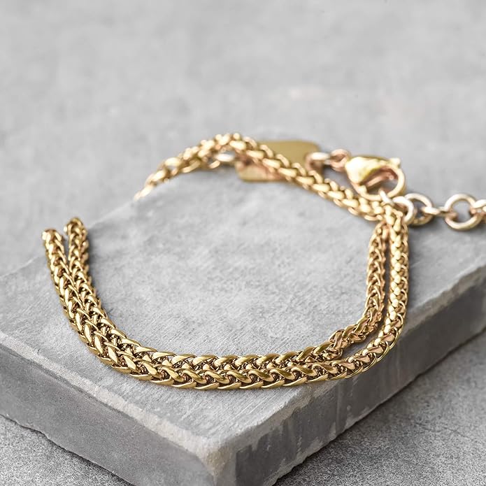 Galis Mens Bracelet Dvir - Stainless Steel for Men, Non Tarnish Rope Chain Bracelets, Stylish Birthday, Gift for Men, Dad, Husband, Boyfriend