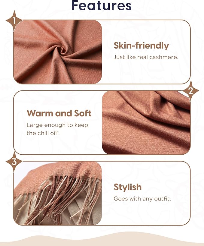 maamgic Women's Winter Scarf Soft Warm Scarf for Women Cozy Shawl Wraps for Women Lightweight Pashmina Style Wrap