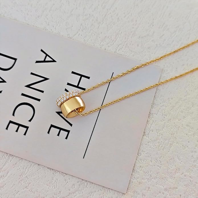 Zeffy Diamond Necklaces for Women, Dainty Gold Necklace 18k Gold Plated Layered Necklaces Simple Gold CZ Diamond Pendant Necklaces for Women Trendy Jewelry Gifts for Girls