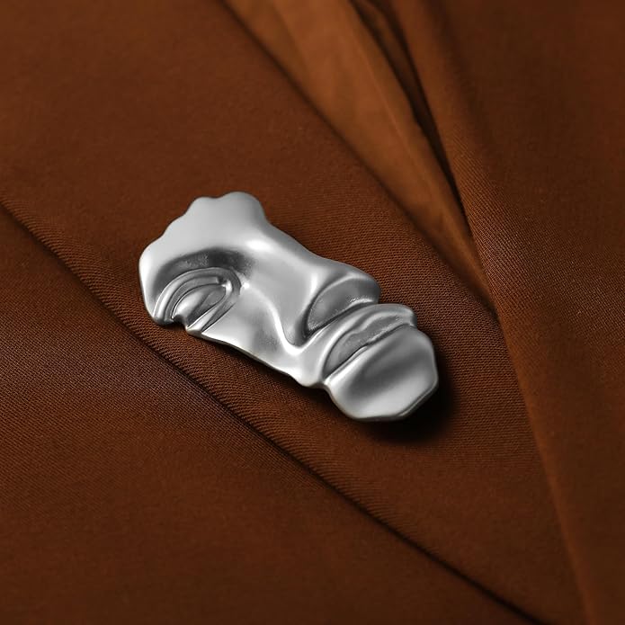 Figure Face Mask Brooch - Vintage Minimalist Metal Brooches Women Men