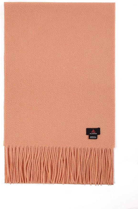 Alashan Cashmere Ultra-Fine Merino Wool and Cashmere Blend Woven Scarf -Luxe fabric-Lightweight- 72" x 12"