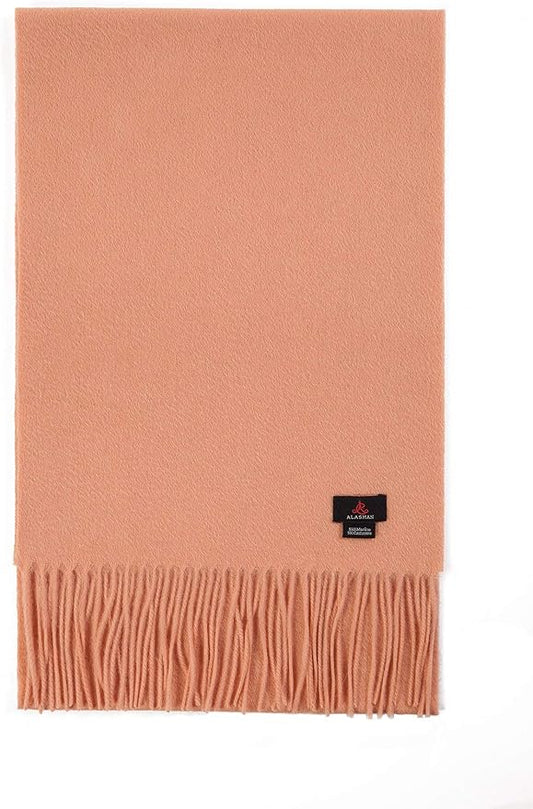Alashan Cashmere Ultra-Fine Merino Wool and Cashmere Blend Woven Scarf -Luxe fabric-Lightweight- 72" x 12"