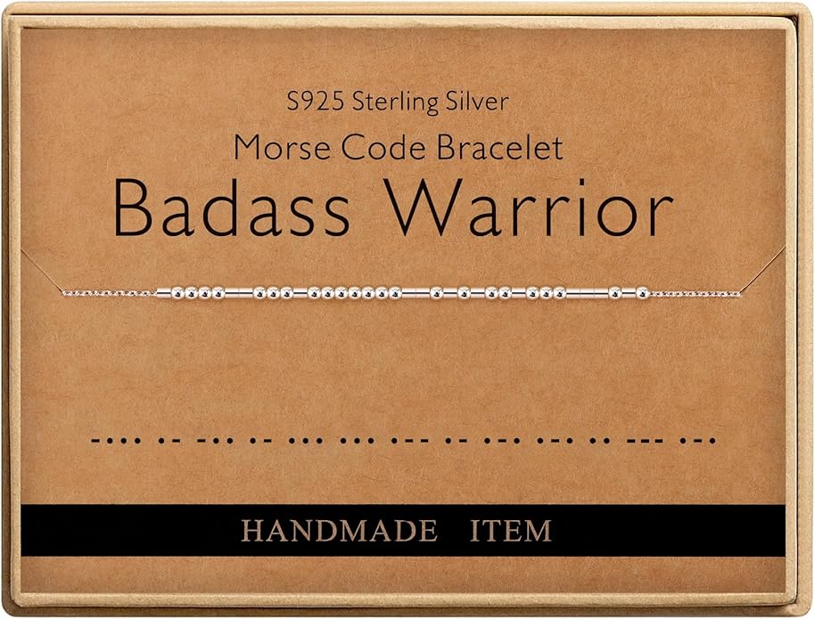 Monily Inspirational Gifts for Women Morse Code Bracelets for Women Funny Bracelet for Friend Funny Gift for Women Sterling Silver Bracelet for Women