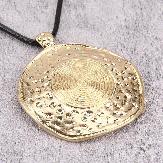 Boho Necklaces for Women Chunky Circle Necklace Layered Boho Circle Leather Choker Necklace Long Vintage Necklaces Bohemian Jewlery Gifts