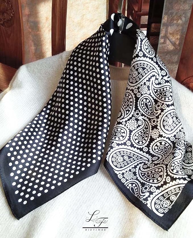 Hioyiwse Satin Bandanas Head Scarf For Women Hair Scarves Accessories Lightweight Fashion Wrap Neck Silk Sleeping Headscarf