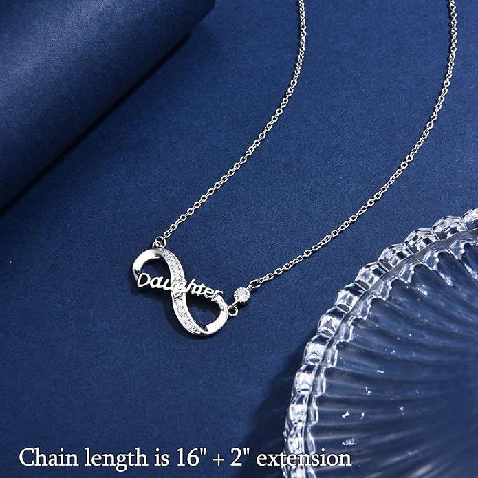 Infinity Mom Grandma Nana Sister Aunt Daughter Auntie Granddaughter Niece Necklace Gifts, Christmas Birthday Valentines Day Mothers Day Easter Graduation Back to School Gifts Stocking Stuffers Presents for Women Girls Her