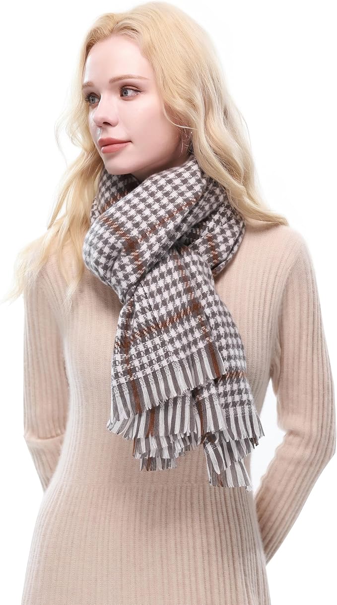 RIIQIICHY Plaid Scarf for Women Fall Winter Pashmina Scarves Wraps for Cold Weather Warm Large