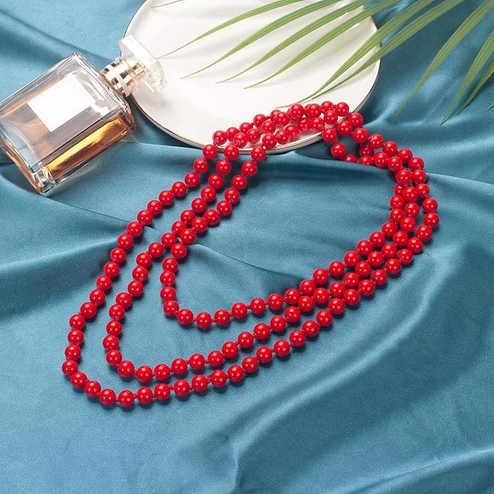 59" Long Pearl Necklaces for Women, Vintage Elegant Long Pearls Necklace for Wedding Party 1920s Gatsby Costume Jewelry