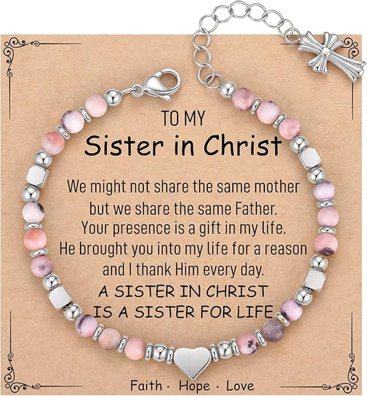 TONY & SANDY Christian Gifts for Women, Religious Cross Bracelet Jewelry, Easter Basket Stuffers for Teens Kids Adults, Faith Confirmation Baptism Christmas Birthday Gifts for Women