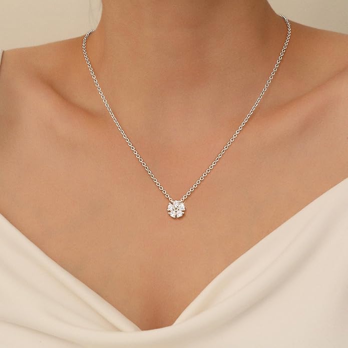 Cubic Zirconia Necklace, Dainty 14k Gold Plated Diamond Necklaces For Women Choker Necklace Simple Gold Plated CZ Jewelry Necklaces for Women Trendy Gifts