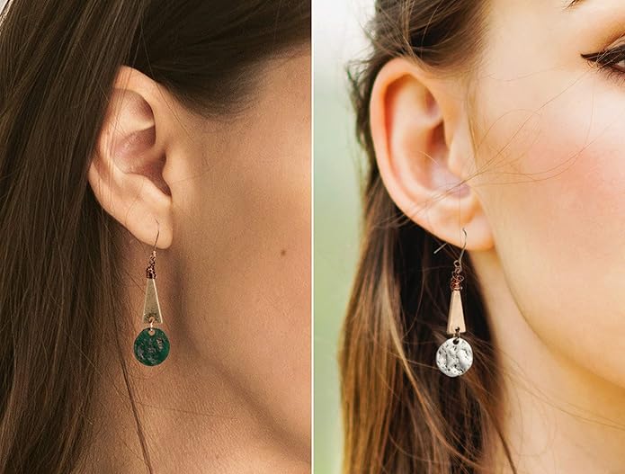 SPUNKYsoul Boho Disc Light Weight Earrings 2 Pack for Women