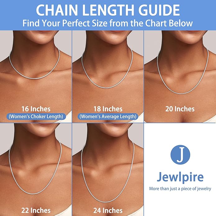 Jewlpire 1.5mm Snake Chain 18K Gold Plated 925 Sterling Silver Chain Necklace for Women, Dainty & Smooth & Shiny Womens Chains Necklace, 16 18 20 22 24 Inch