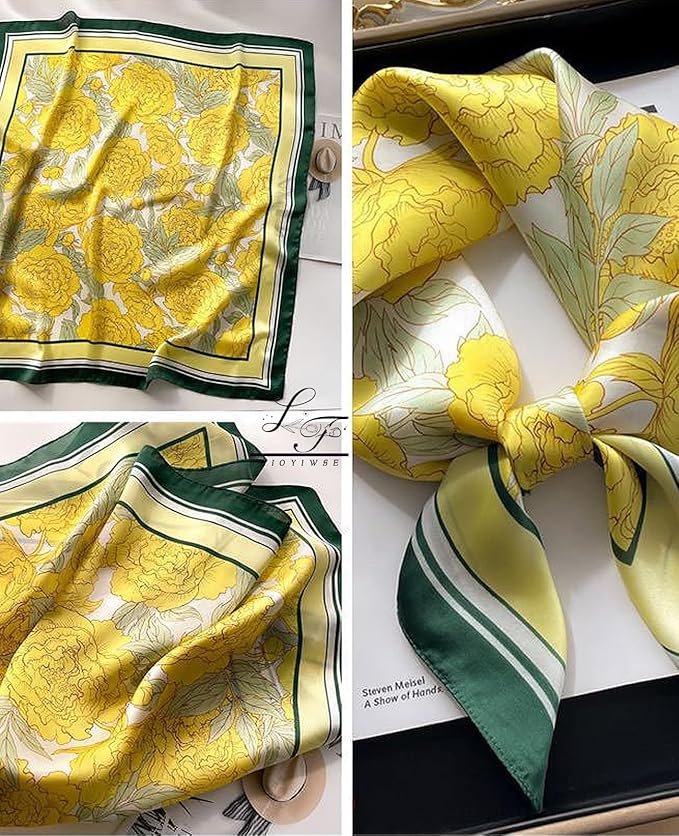 Hioyiwse Satin Bandanas Head Scarf For Women Hair Scarves Accessories Lightweight Fashion Wrap Neck Silk Sleeping Headscarf