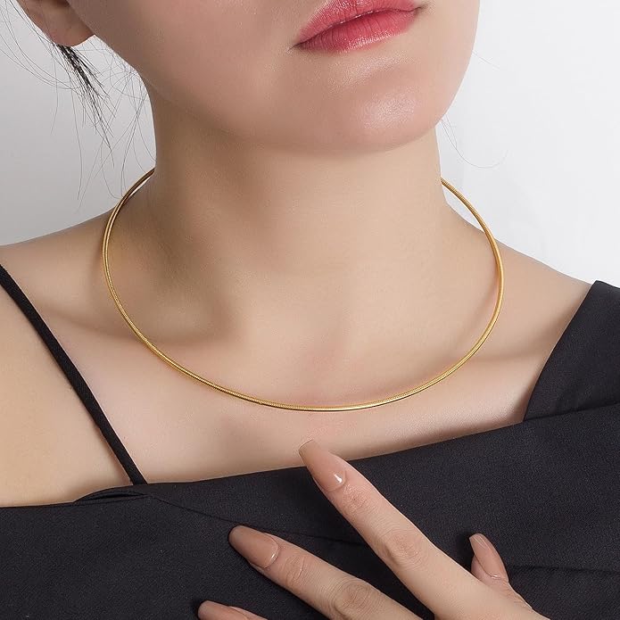 Women 925 Sterling Silver 2MM Solid Dome Collar Necklace Simple Fashion Golden 16 "18" 20 "+1.9 "Adjustable Length Choker Fine Jewelry Gifts