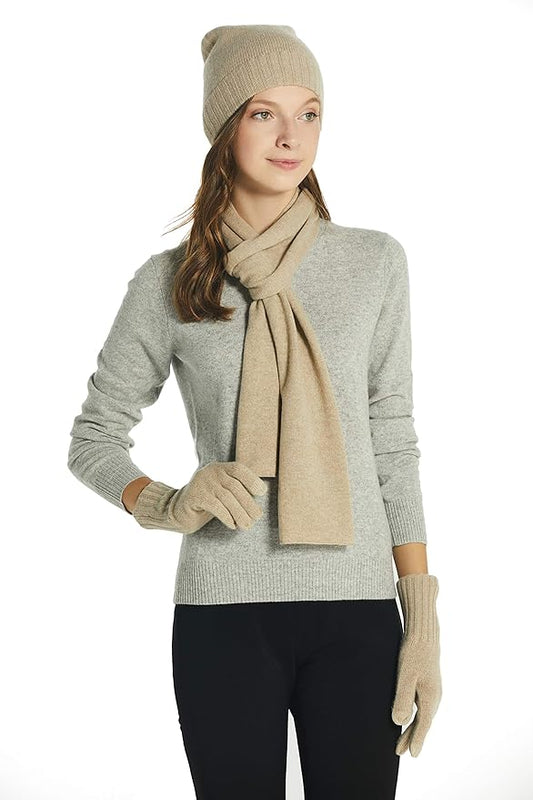 EURKEA 100% Cashmere Winter Scarf in Solid Colors with Gift Box for Women, Warm & Soft & Lightweight, Gift Ready