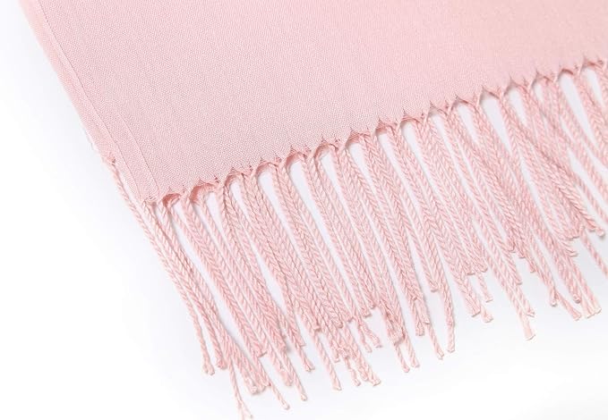 Cindy & Wendy Pashmina Shawls and Wraps Large Scarfs for Women Wedding Party Bridal Long Fashion Solid Shawl Wrap Fringes