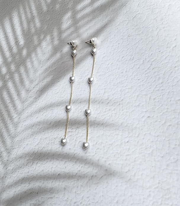 Long Pearl Earrings for Women 18K Gold Plated Hypoallergenic Lightweight Pearl Dangle Drop Earrings for Wedding Elegant Jewelry for Bridal Christmas Gift