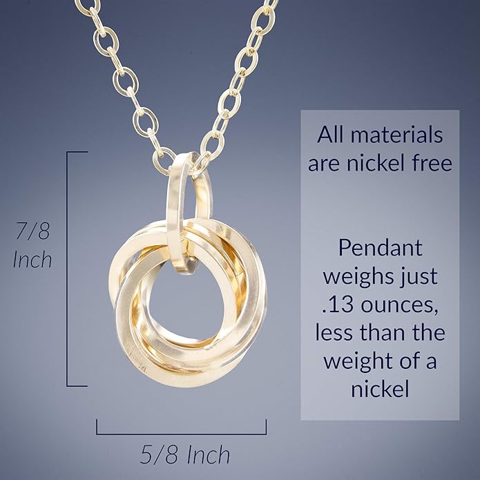 Tahmi Elegant 14K Yellow Gold-Filled Love Knot Jewelry Gift Set | 20 Inch Circle Pendant Necklace and Dangle Earrings for Women | Perfect Everyday, Holiday, Birthday, or Wedding Gift Idea