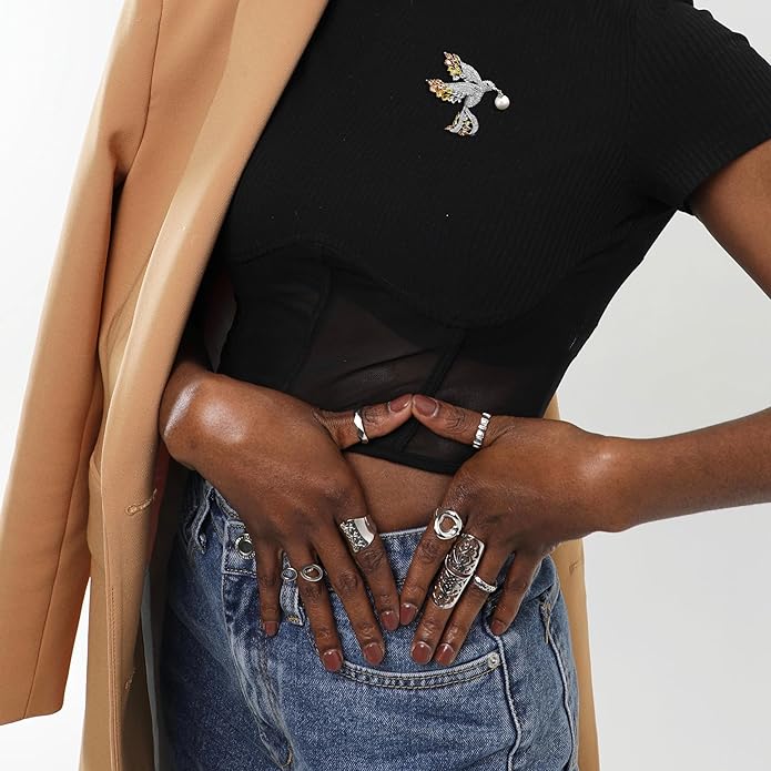 Animal Brooch Insect Bird Brooches Pearl Rhinestone Crystal Brooch 18k Gold-Plated Lapel Pins Jewelry Gifts Birthday Gifts for Women Men