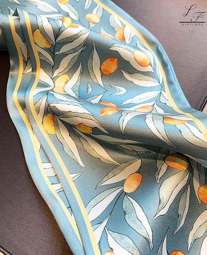Hioyiwse Head Scarf Hair Neck Scarves For Women Purse Bag Scarfs For Handbags Silky Long Thin Satin Headscarf Fashion