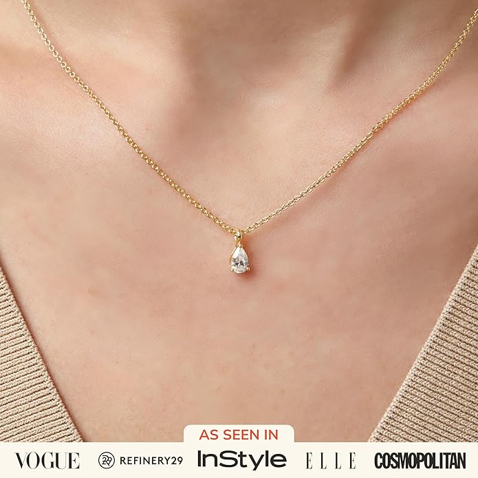 Ana Luisa Pendant Necklaces for Women - 14K Gold Plated and Silver Rhodium Necklace - Pearl, Heart, Circle, Moonstone, Gemstone, Knot Charm Styles - Hypoallergenic, Dainty, Trendy Layering Necklaces