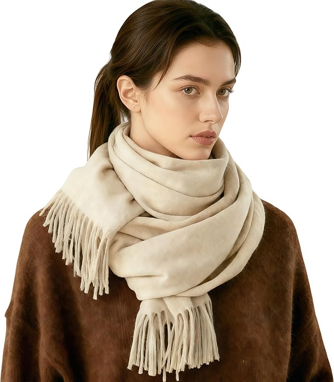FLEESOFT Winter Wool Scarf Shawl -Thick Oversized Pashmina Shawl Wrap,Soft Warm Winter Scarves,Travel Blanket Scarf for Women