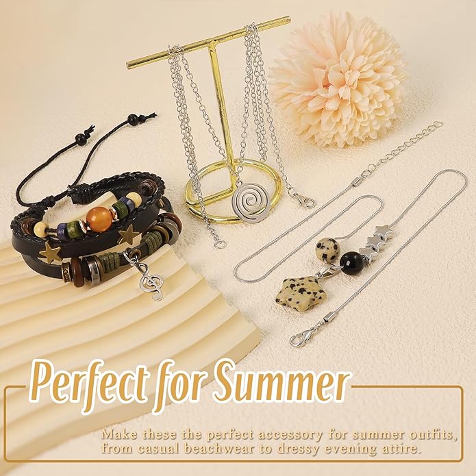 Multilayer Y2k Star Necklace Fairy Grunge Bracelets Set Handmade Fairycore Grunge Jewelry Gothic Swirl Star Necklace Punk Rock Roll Music Guitar Grunge Accessories for Women Men