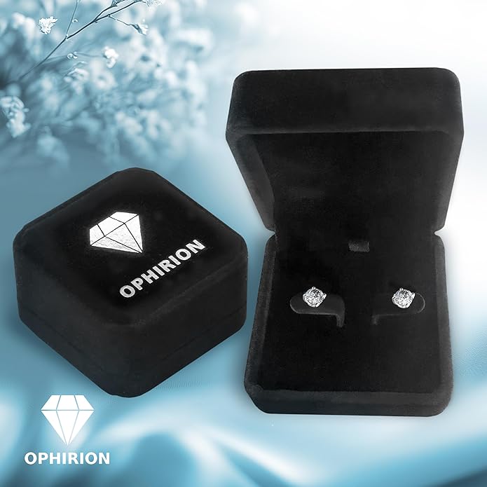 Moissanite Stud Earrings for Women & Men, D Color, VVS1, 925 Sterling Silver, White Gold Plated, Hypoallergenic, GRA Certified, Gift Box Included (0.6; 1.0; 1.6; 2.0 CTW)