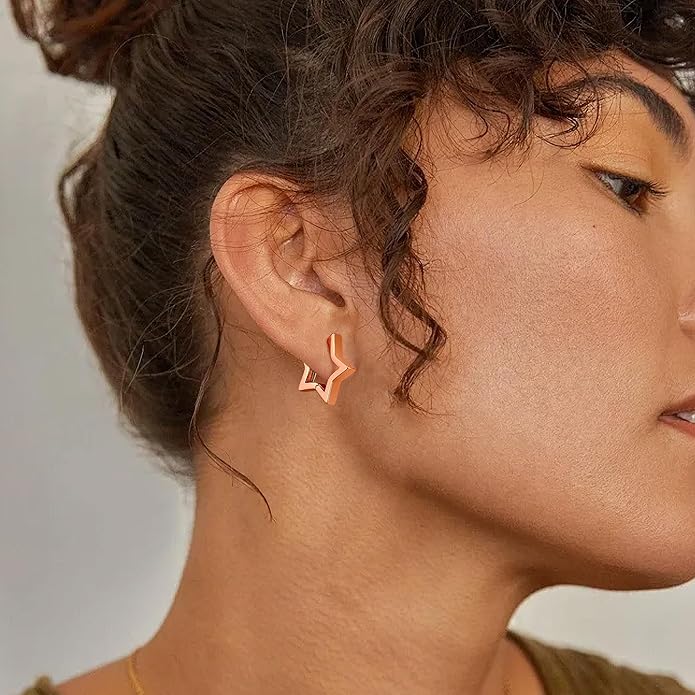 Gacimy Gold Huggie Hoop Earrings for Women 14k Gold Plated, Small Hoop Earrings for Women, 1/2 Inch Yellow Color Earrings for Women