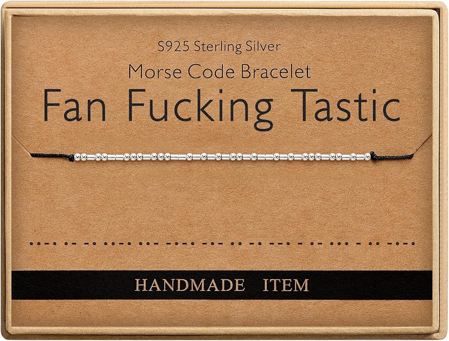 Monily Inspirational Gifts for Women Morse Code Bracelets for Women Funny Bracelet for Friend Funny Gift for Women Sterling Silver Bracelet for Women
