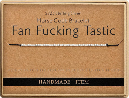 Monily Inspirational Gifts for Women Morse Code Bracelets for Women Funny Bracelet for Friend Funny Gift for Women Sterling Silver Bracelet for Women